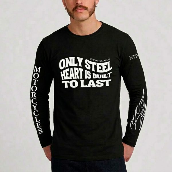 Camiseta de manga larga motera Steel Heart de NTP Motorcycles con diseño en las mangas